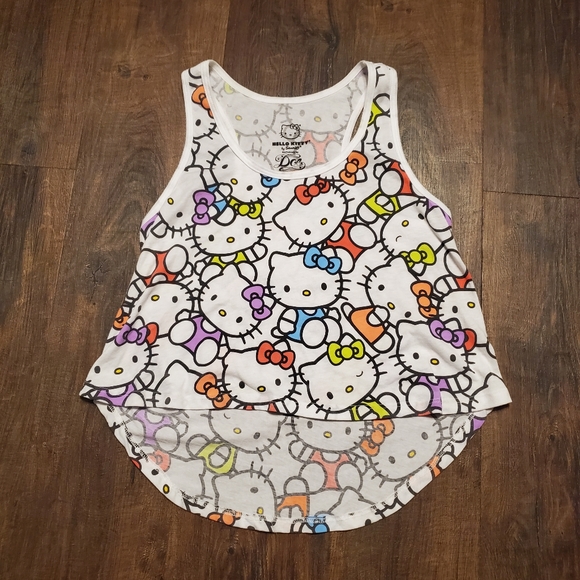 Hello Kitty M Crop Top Sleeveless Graphic Tank Sanrio - Picture 1 of 4